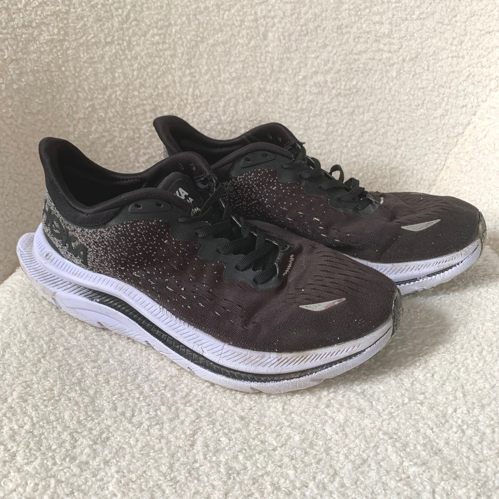 HOKA ONE ONE Kawana Running Shoes Sneakers Black White Men's Size 8 2E